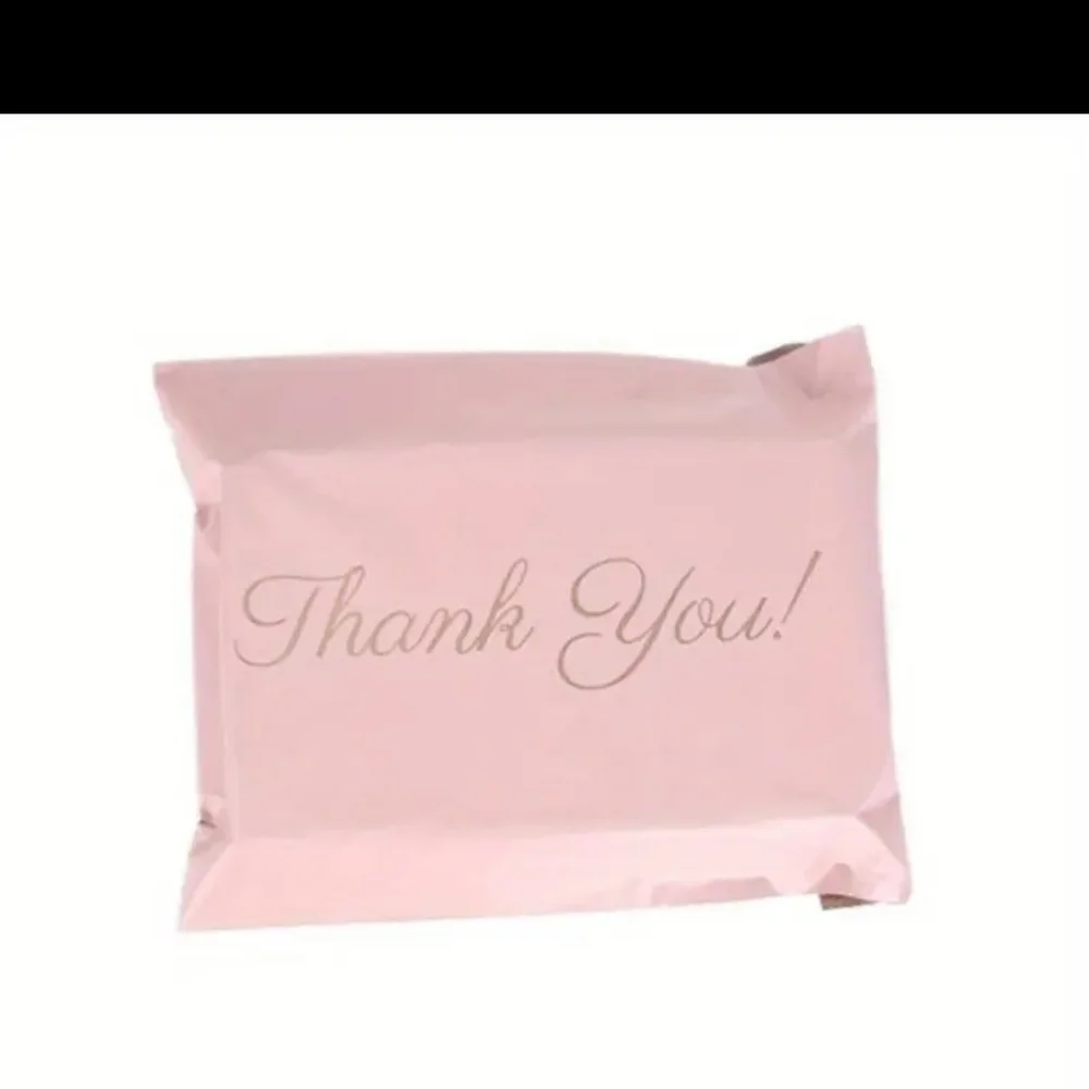 NEW PINK THANK YOU POLYMAILER BAGS. 6 X 9  QTY  25 Hp🔥🔥🔥🔥